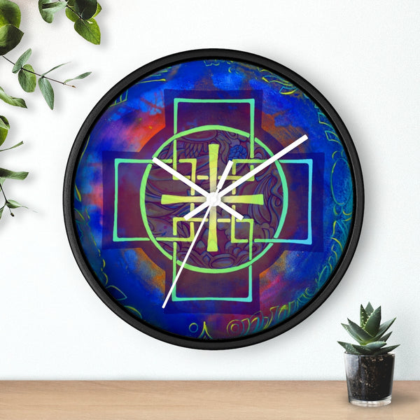 Blue Swedenborg Cross - Wall clock