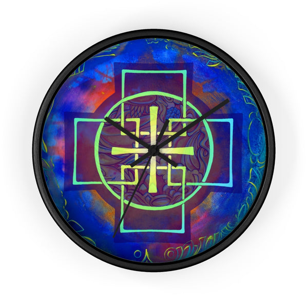 Blue Swedenborg Cross - Wall clock