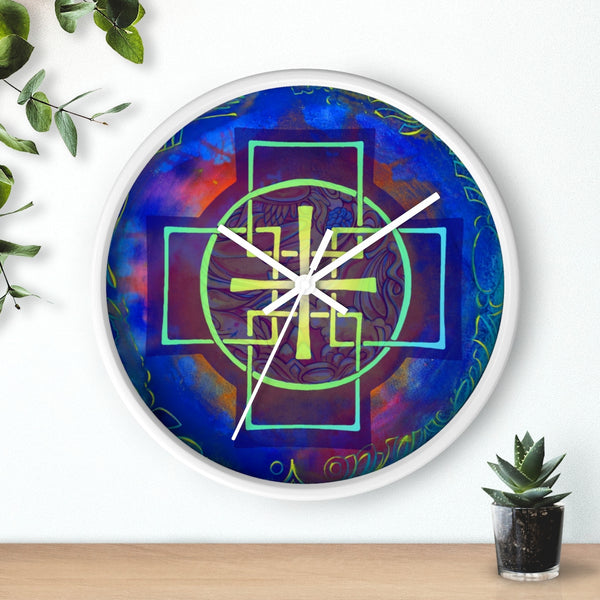 Blue Swedenborg Cross - Wall clock