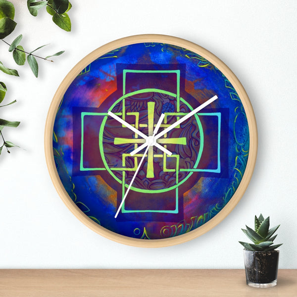 Blue Swedenborg Cross - Wall clock