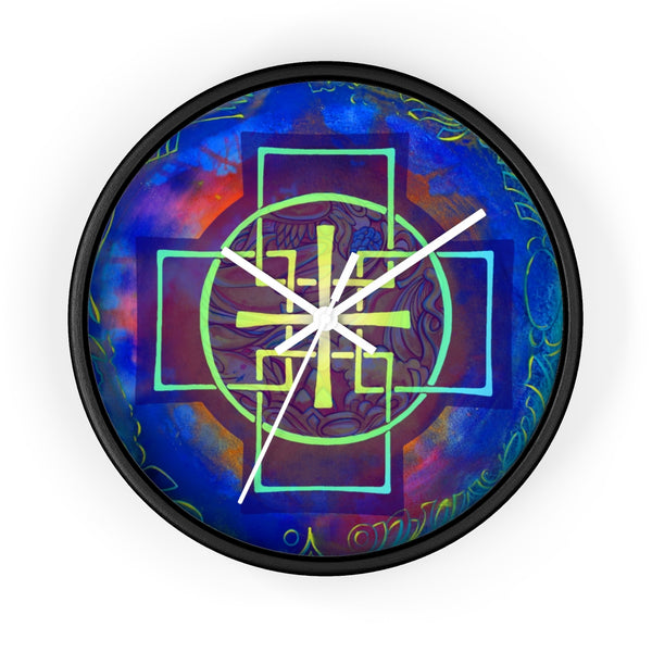 Blue Swedenborg Cross - Wall clock