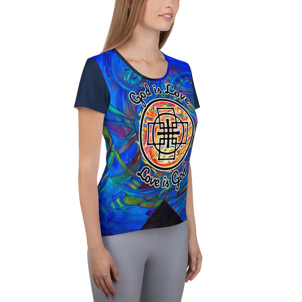 God is Love Women's Athletic T-shirt