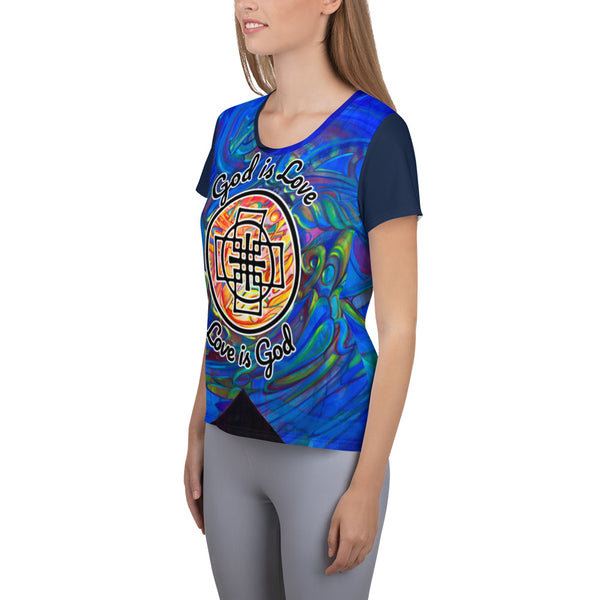 God is Love Women's Athletic T-shirt