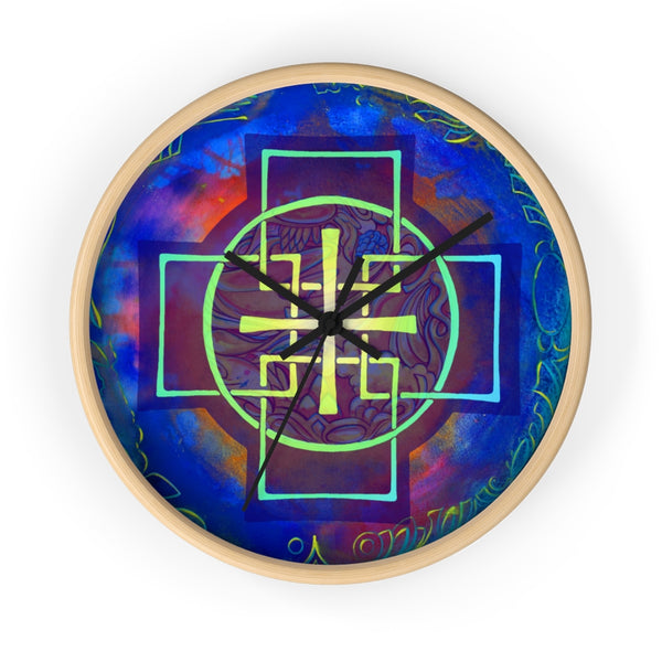 Blue Swedenborg Cross - Wall clock