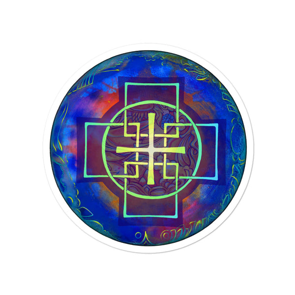 Blue Swedenborg cross sticker